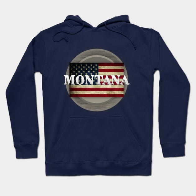 Montana American Flag Hoodie by Dale Preston Design